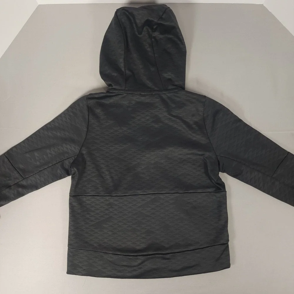 Nike Kids Dri-FIT Quarter Zip Hoodie Black Geometric Diamond Pattern Small S